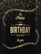 Golden Sparkling Dots With Birthday For Children Photography Backdrop J-0102 Shopbackdrop